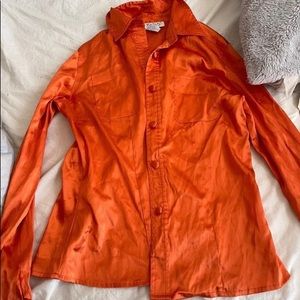 Orange silk shirt
